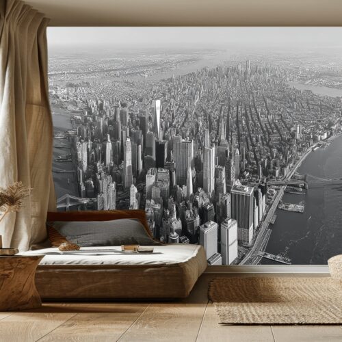 Monochrome Manhattan Skyline Elegance