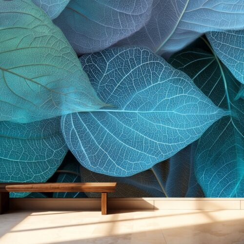 Ethereal Blue Leaf Symphony