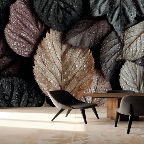 Raindrop Harmony on Autumn Leaves