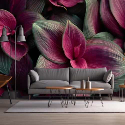 Fotobehangwinkel.nl Emerald Fuschia Leafy Elegance