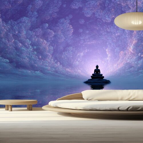 Fotobehangwinkel.nl Zen Tranquility in Purple Reflections