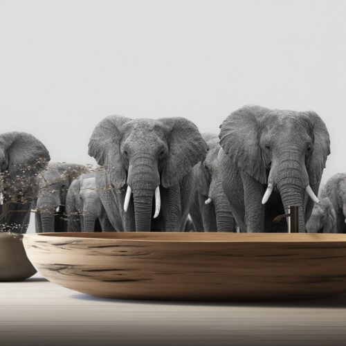 Majestic Elephant Herd Journey