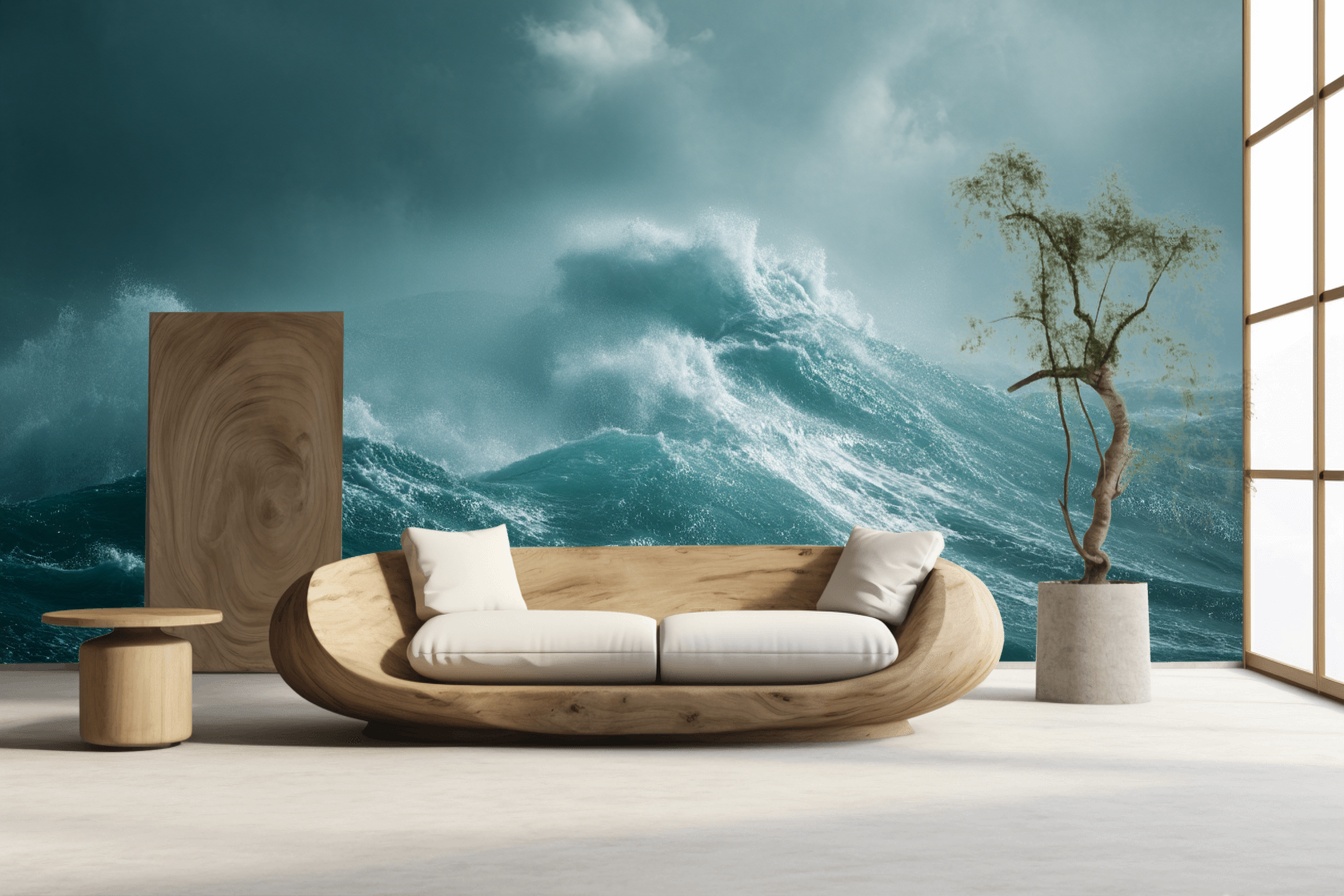 Majestic Ocean Waves Wall Mural 2 Majestic Ocean Waves Wall Mural - Afbeelding 2