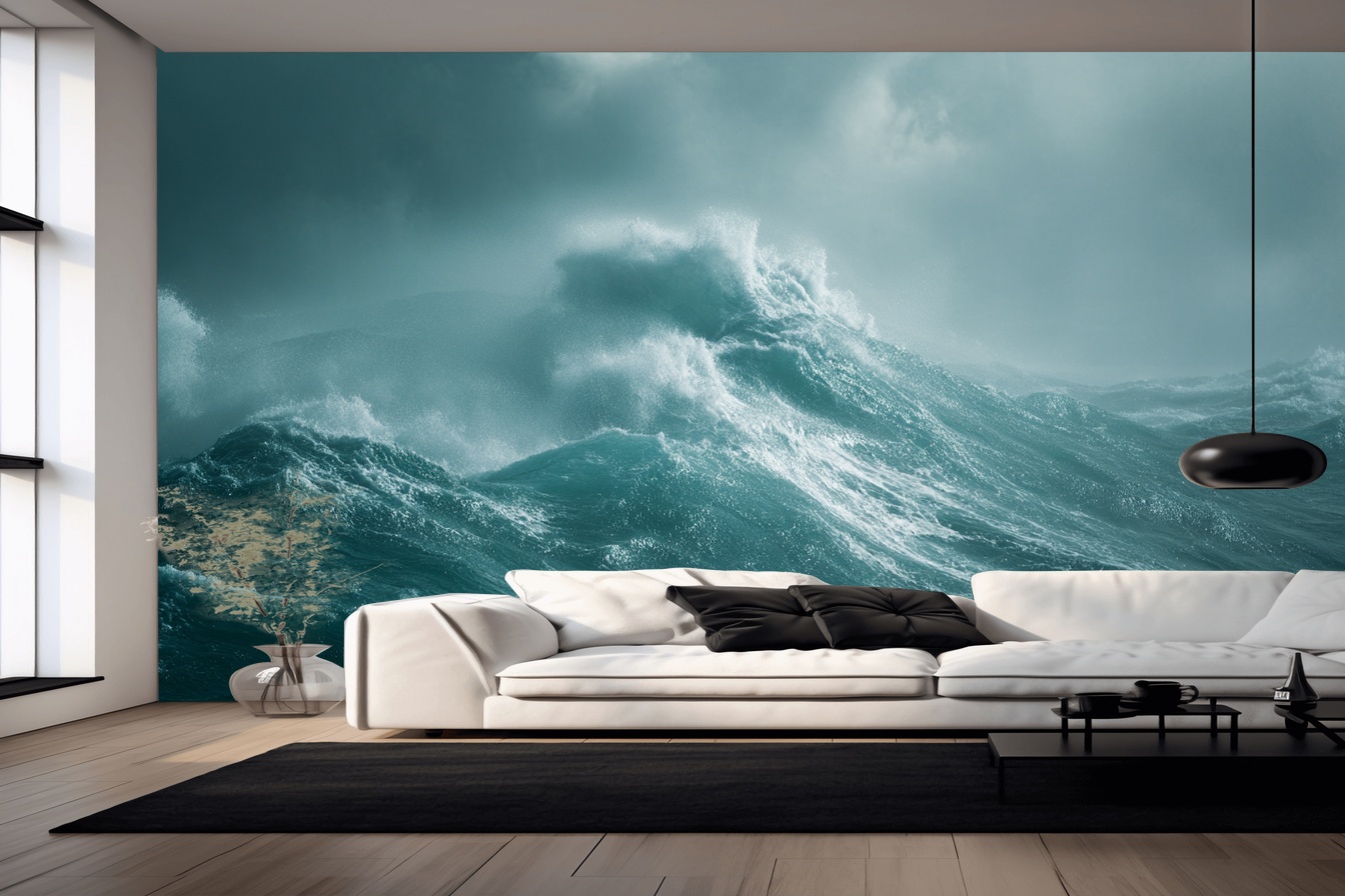 Majestic Ocean Waves Wall Mural 4 Majestic Ocean Waves Wall Mural - Afbeelding 4
