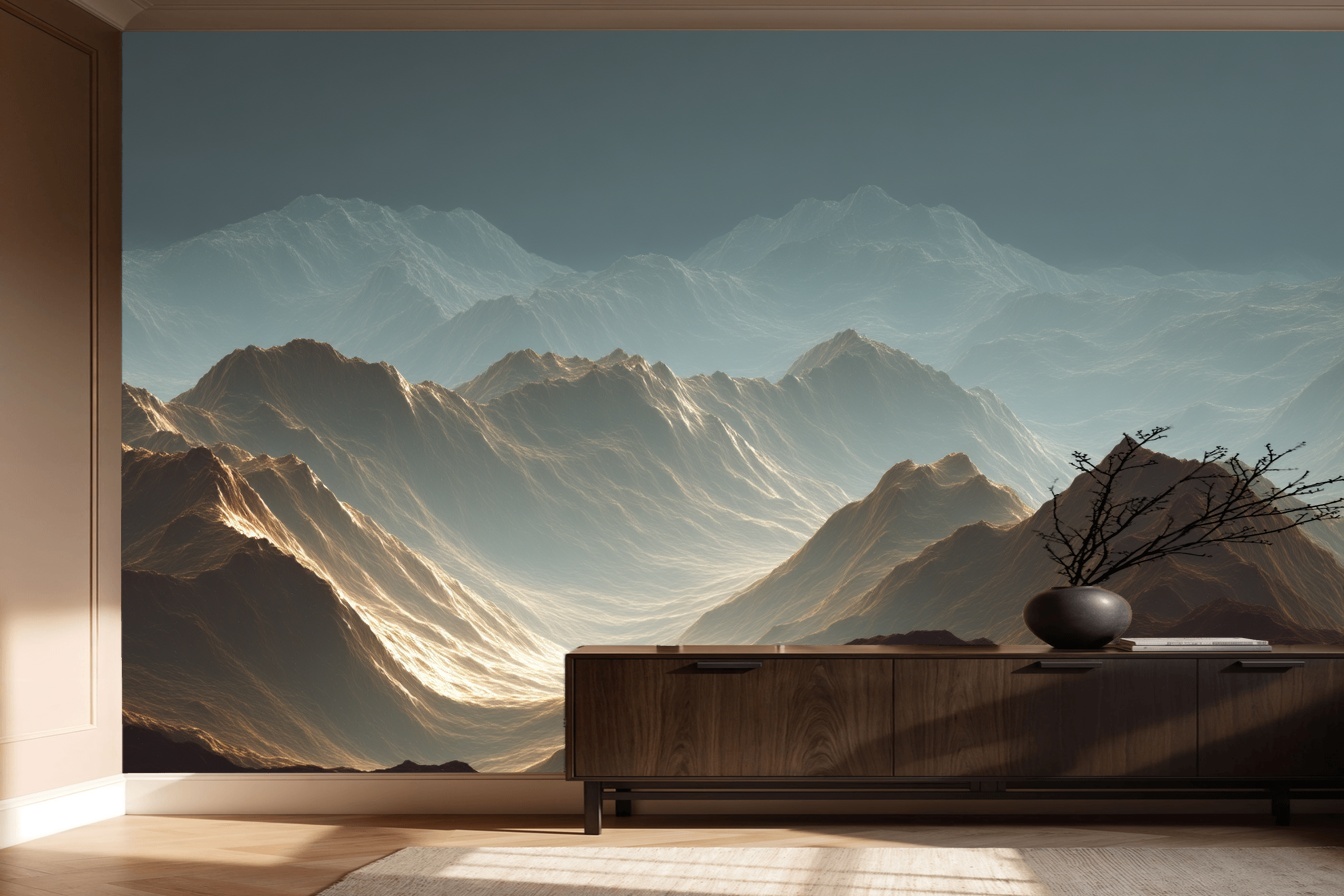 Misty Mountain Dreamscape Mural 3 Misty Mountain Dreamscape Mural - Afbeelding 3