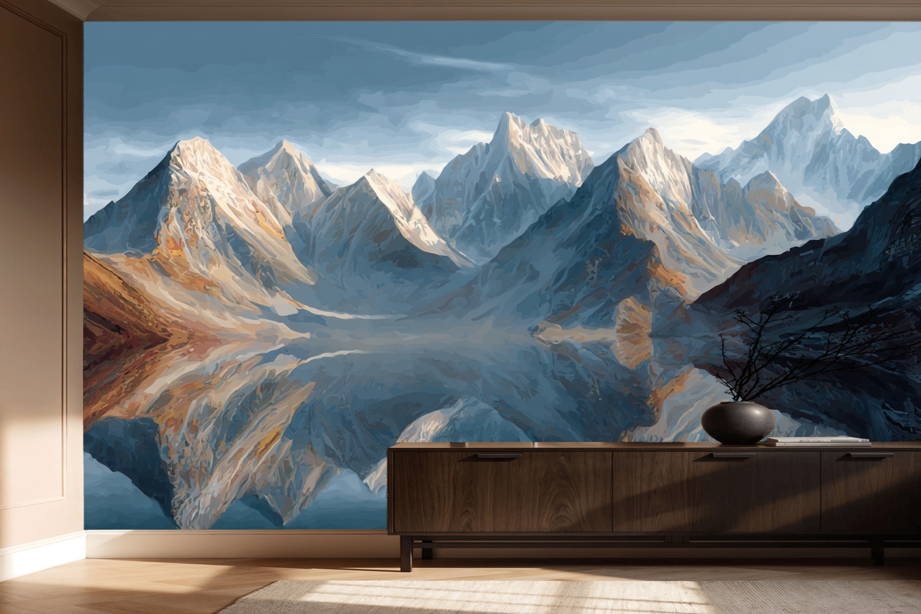 Majestic Reflection Mountain Mural 3 Majestic Reflection Mountain Mural - Afbeelding 3