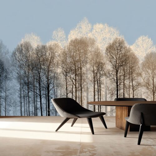 Ethereal Forest Silhouette Mural