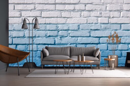 Blue Gradient Brick Wall Chic