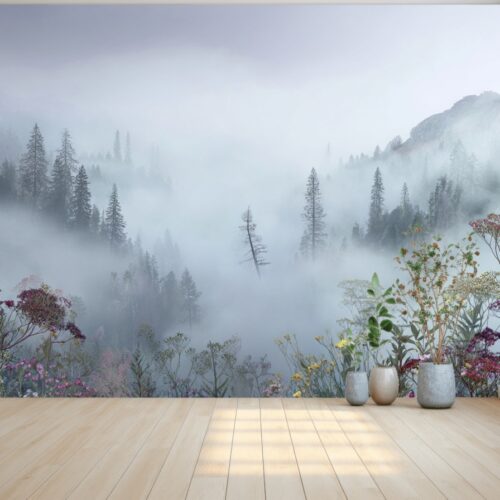 Fotobehangwinkel.nl Enchanted Misty Mountain Wildflowers