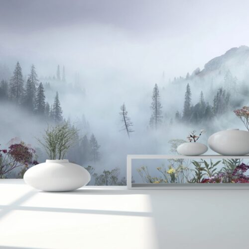 Enchanted Misty Mountain Wildflowers