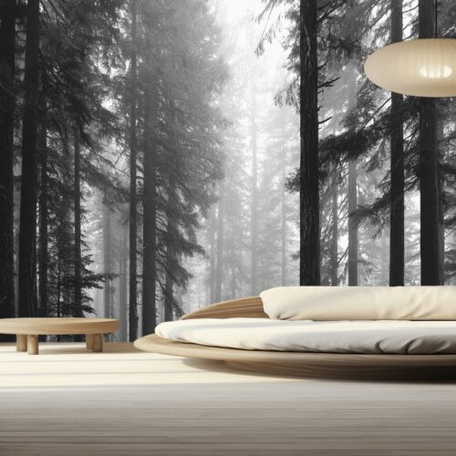 Misty Forest Serenity Wall Mural 9 Fotobehangwinkel.nl Misty Forest Serenity Wall Mural