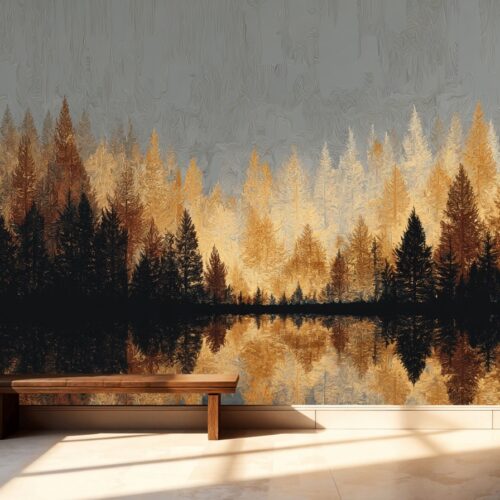Golden Forest Reflection Harmony 6 Fotobehangwinkel.nl Golden Forest Reflection Harmony