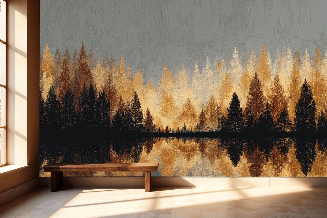 Golden Forest Reflection Harmony 2 Golden Forest Reflection Harmony - Afbeelding 2