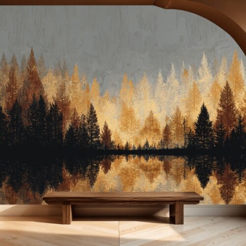 Golden Forest Reflection Harmony 7 Fotobehangwinkel.nl Golden Forest Reflection Harmony