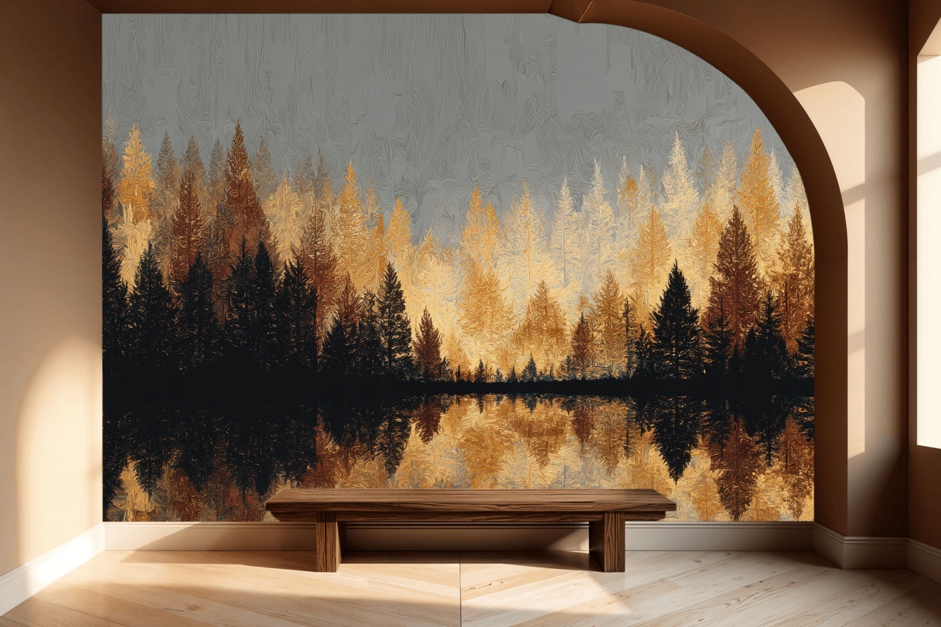 Golden Forest Reflection Harmony 3 Golden Forest Reflection Harmony - Afbeelding 3