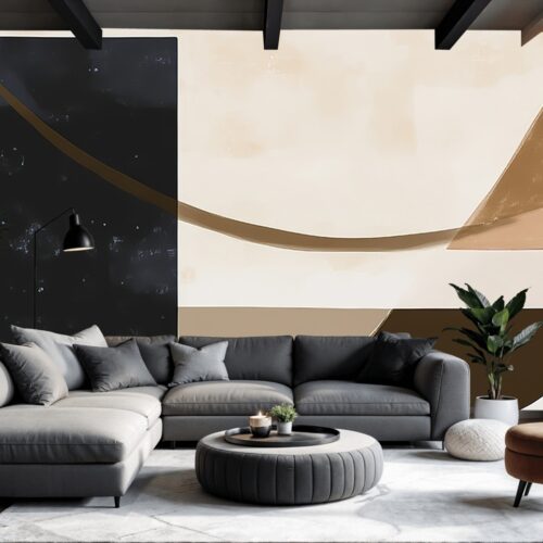 Abstract Curves and Earthy Tones