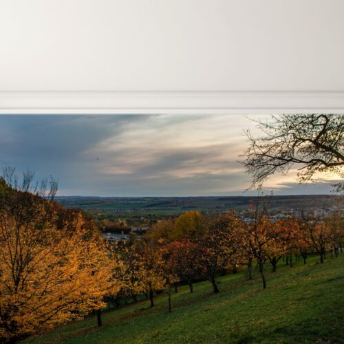 Fotobehang Herfstavond Over Het Heuvellandschap