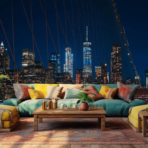 Fotobehang Betoverend Brooklyn Bruist 's Nachts