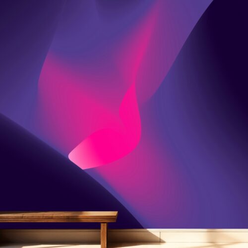 Fotobehang Mystieke Lichtdans in Kleurrijke Schatten