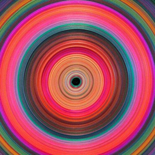 Fotobehangwinkel.nl Fotobehang Psychedelische Regenboog Cirkel-Tornado