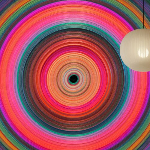 Fotobehangwinkel.nl Fotobehang Psychedelische Regenboog Cirkel-Tornado