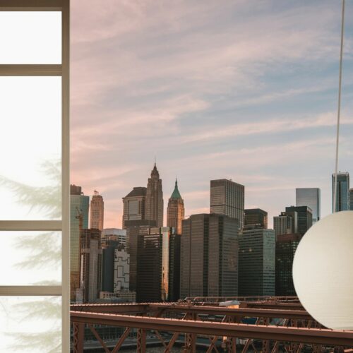 Fotobehangwinkel.nl Fotobehang Skyline Dromen Bij Zonsondergang