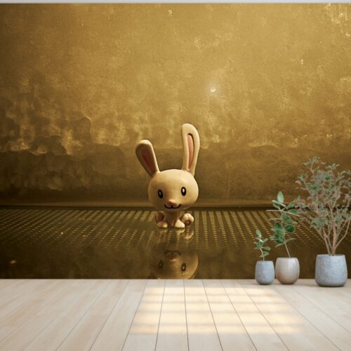 Fotobehang Mystieke Konijnenreflectie Behang
