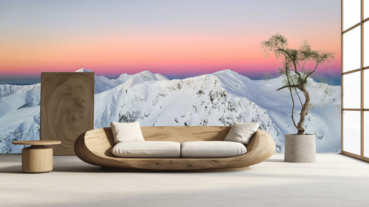 Fotobehang Winters Avondlicht Berglandschap Behang 5 Fotobehang Winters Avondlicht Berglandschap Behang - Afbeelding 5
