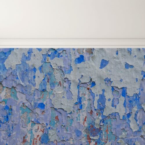 Fotobehangwinkel.nl Fotobehang Oude Muurweelde In Blauwtinten