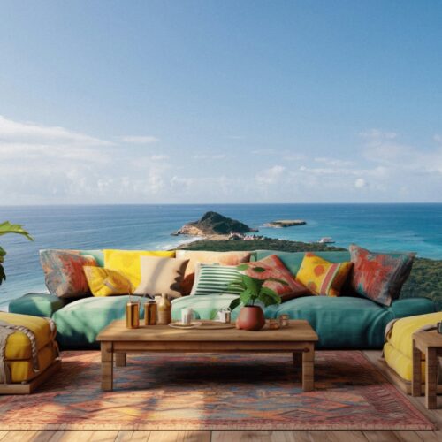 Fotobehangwinkel.nl Fotobehang Dromerige Uitzichten Over Oceaan En Eiland