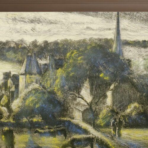 Fotobehang Betoverend Dorp in Schemerlicht