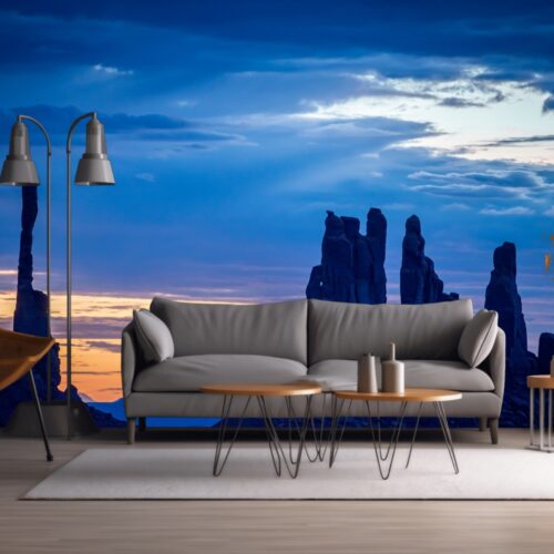 Fotobehangwinkel.nl Fotobehang Mystieke Woestijnsilhouetten Bij Zonsondergang