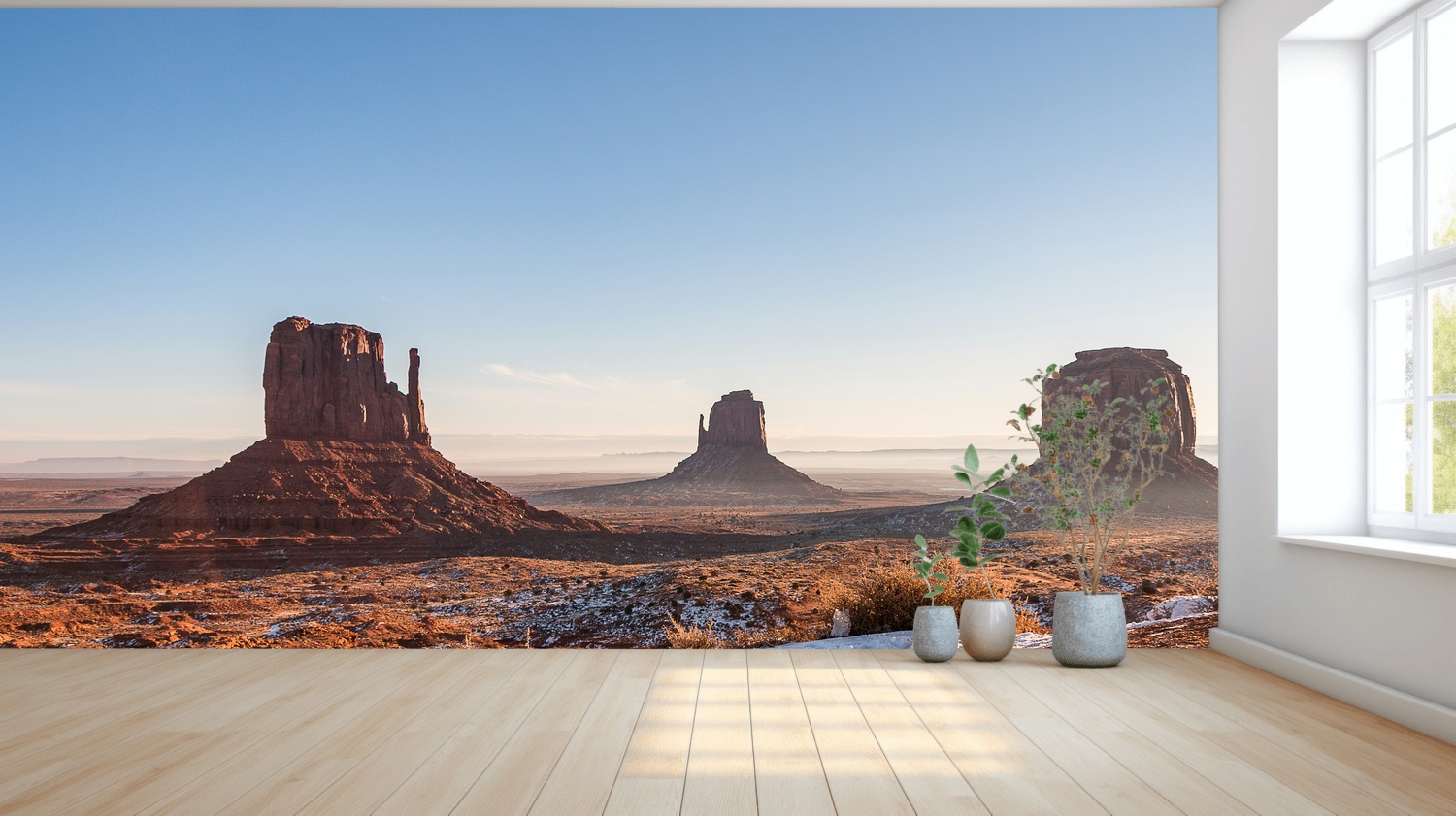 Fotobehang Rustieke Schoonheid van Monument Valley 2 Fotobehang Rustieke Schoonheid van Monument Valley - Afbeelding 2